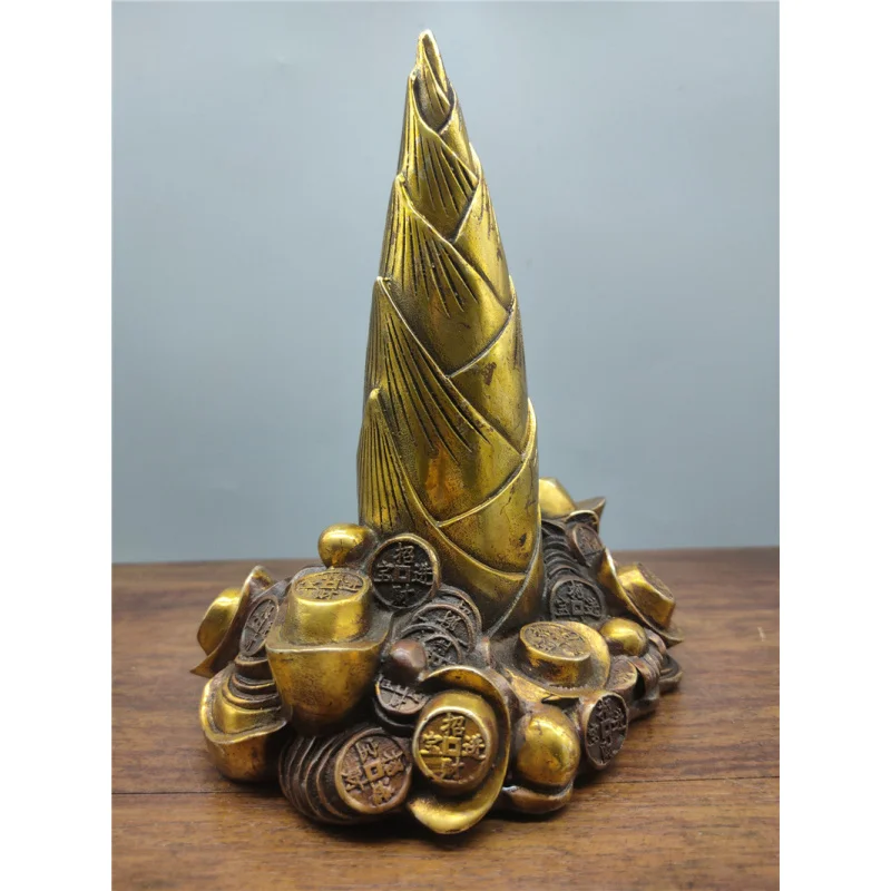

Brass Bamboo Joint Ornaments Brass Money Bamboo Shoots Ornaments Copper Ingot Bamboo Bronze Golden Toad Ingot Home Crafts