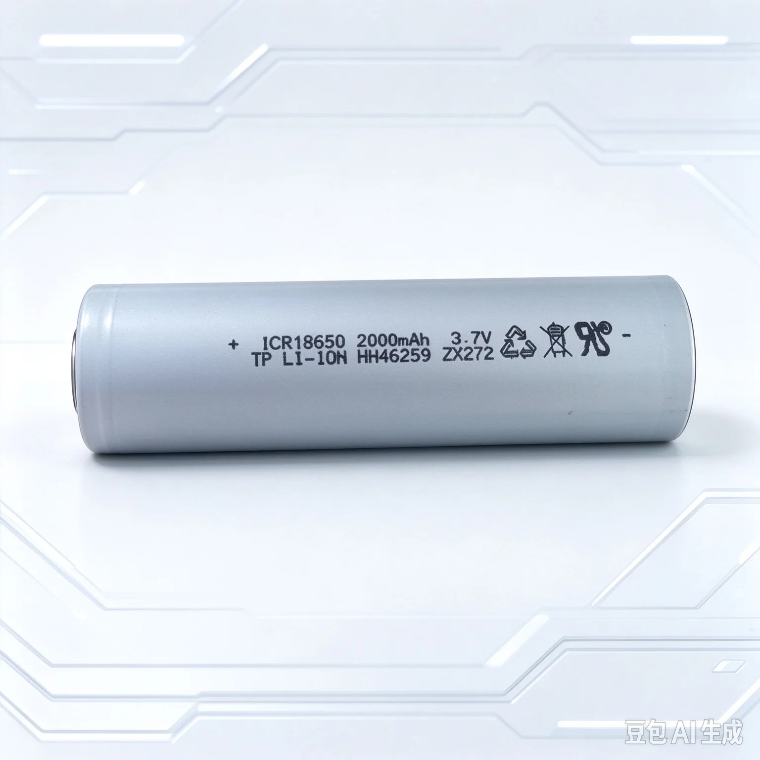 For Power Bank, LED Light 2000mAh 18650 Li-ion Rechargeable Battery Color Random