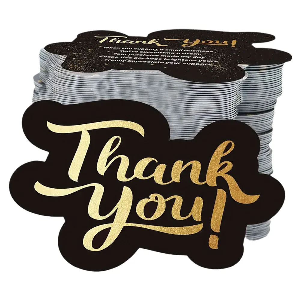 

150Pcs Thank You Cards Black Small Business Unique Design Retail Customer Appreciation Mini Thank You Greeting Cards