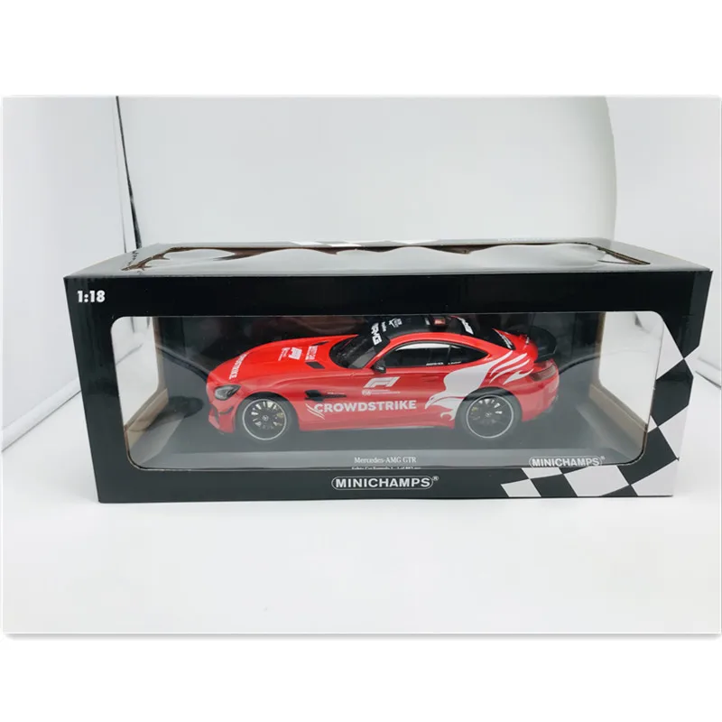 Minichamps diecast 1/18 escala mercedes-benz liga modelo carros benz amg gtr policecar jogar veículos brinquedo para meninos presente caixa original