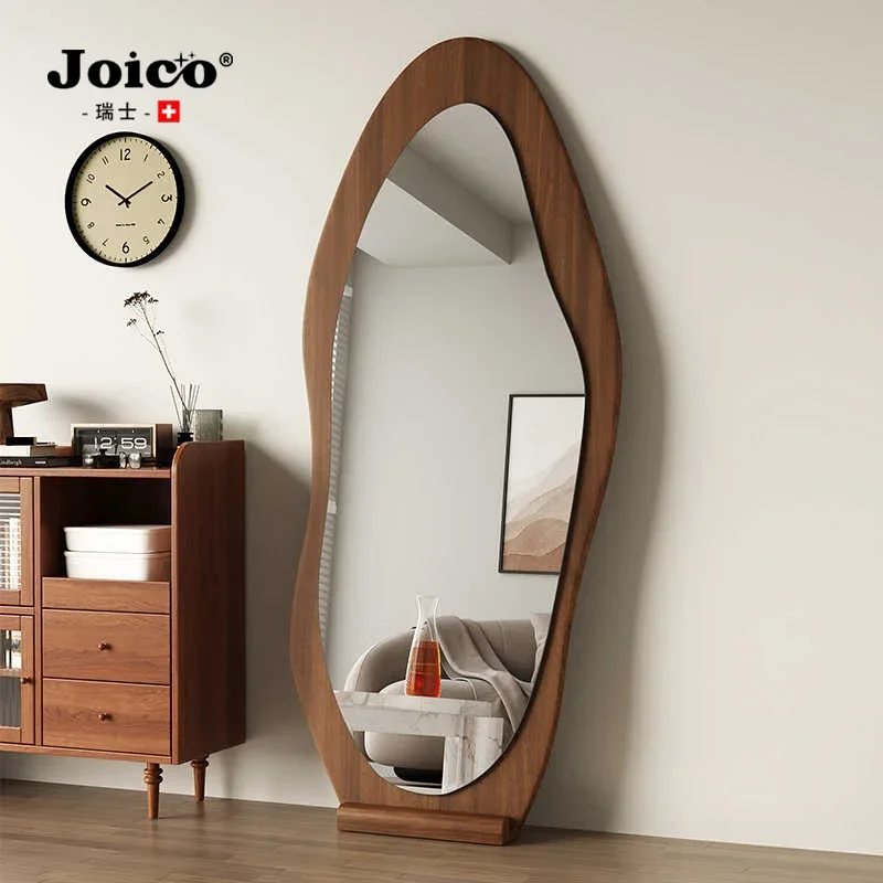 Medieval full-body mirror household floor-to-ceiling mirror bedroom special-shaped wall-mounted high-end fitting mirror