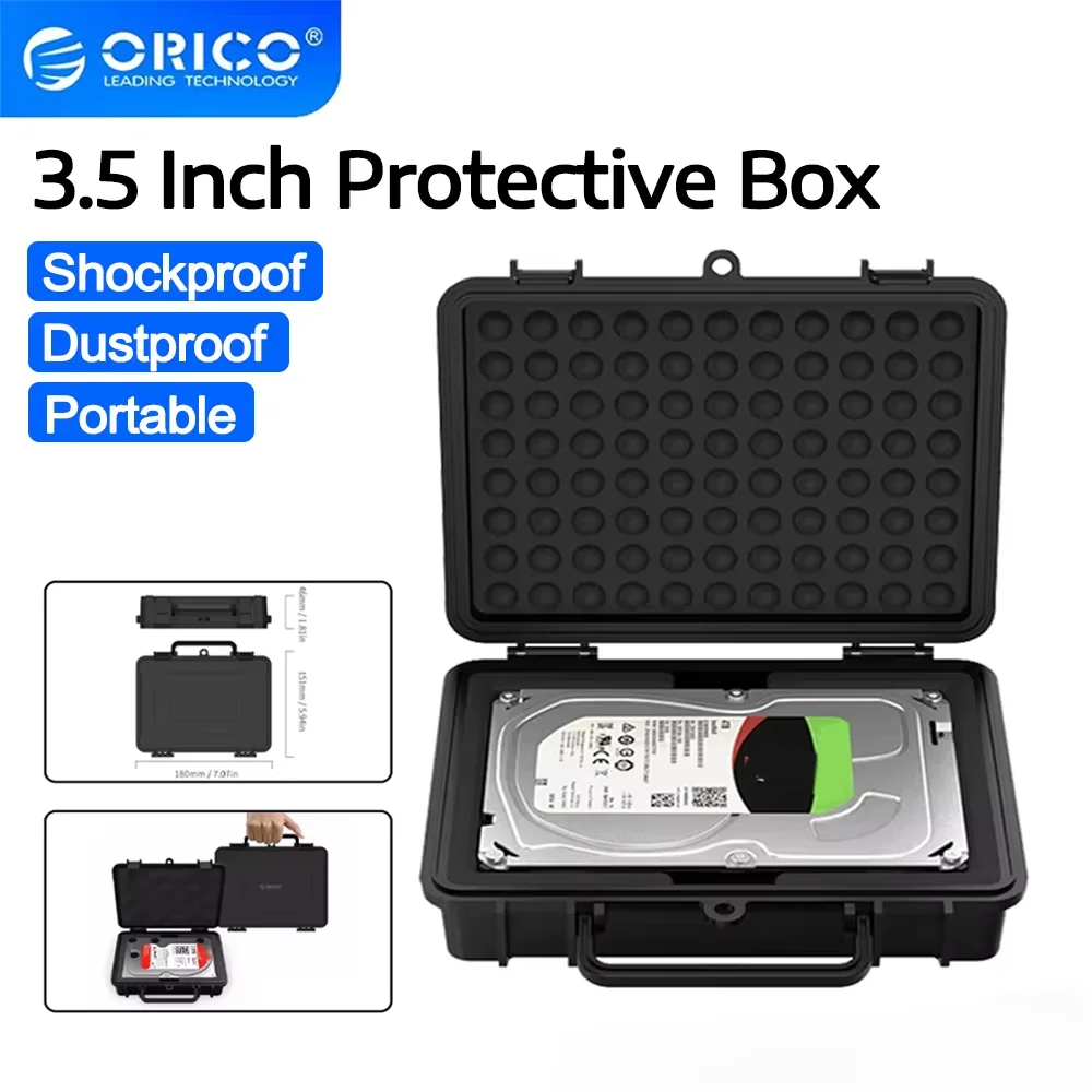 

ORICO PHF-35 3.5 Inch HDD Protective Box Storage Case Water-proof Shock-proof Dust-proof Function Safety Label Design