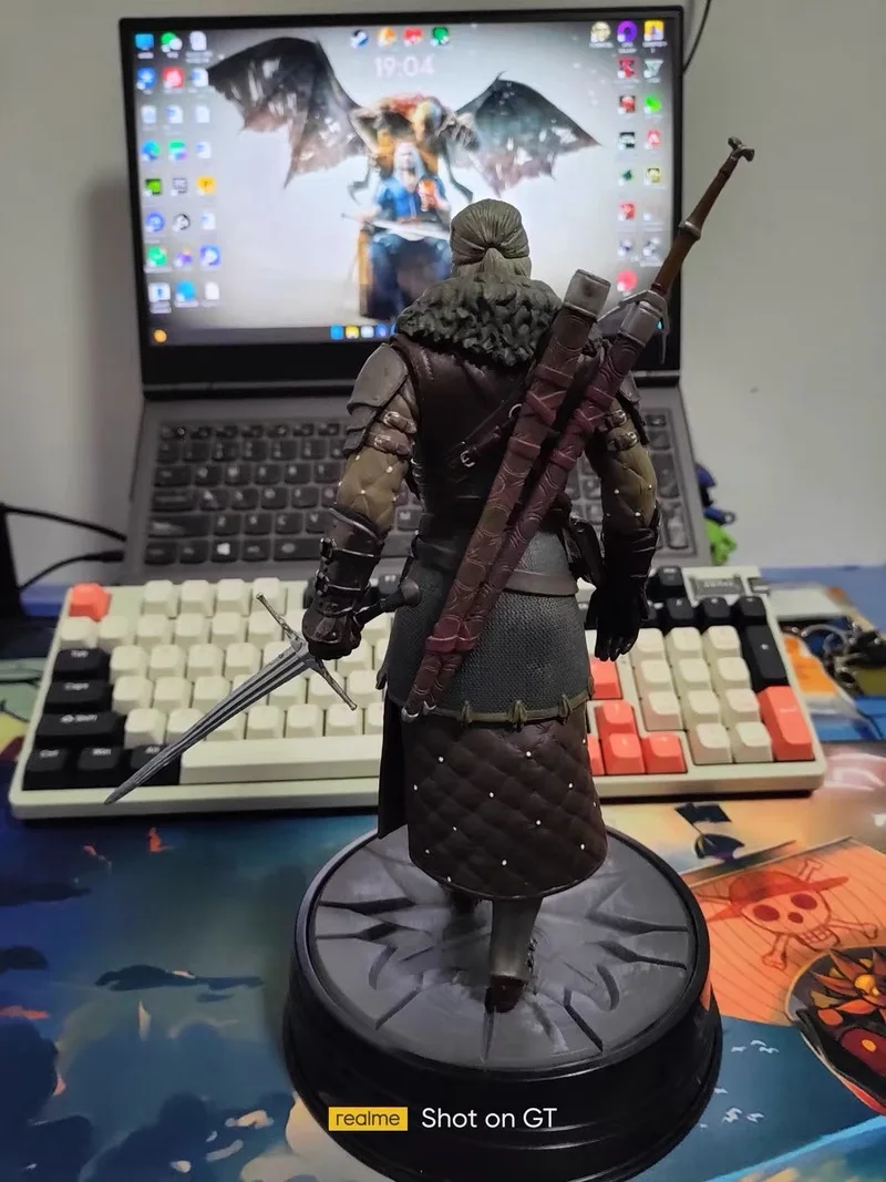 Figurka zabawki figurki akcji zwierzyny ozdoby prezent 24cm kolekcja modeli z pcv wiedźmina 3: dzikie polowanie Geralt rivii