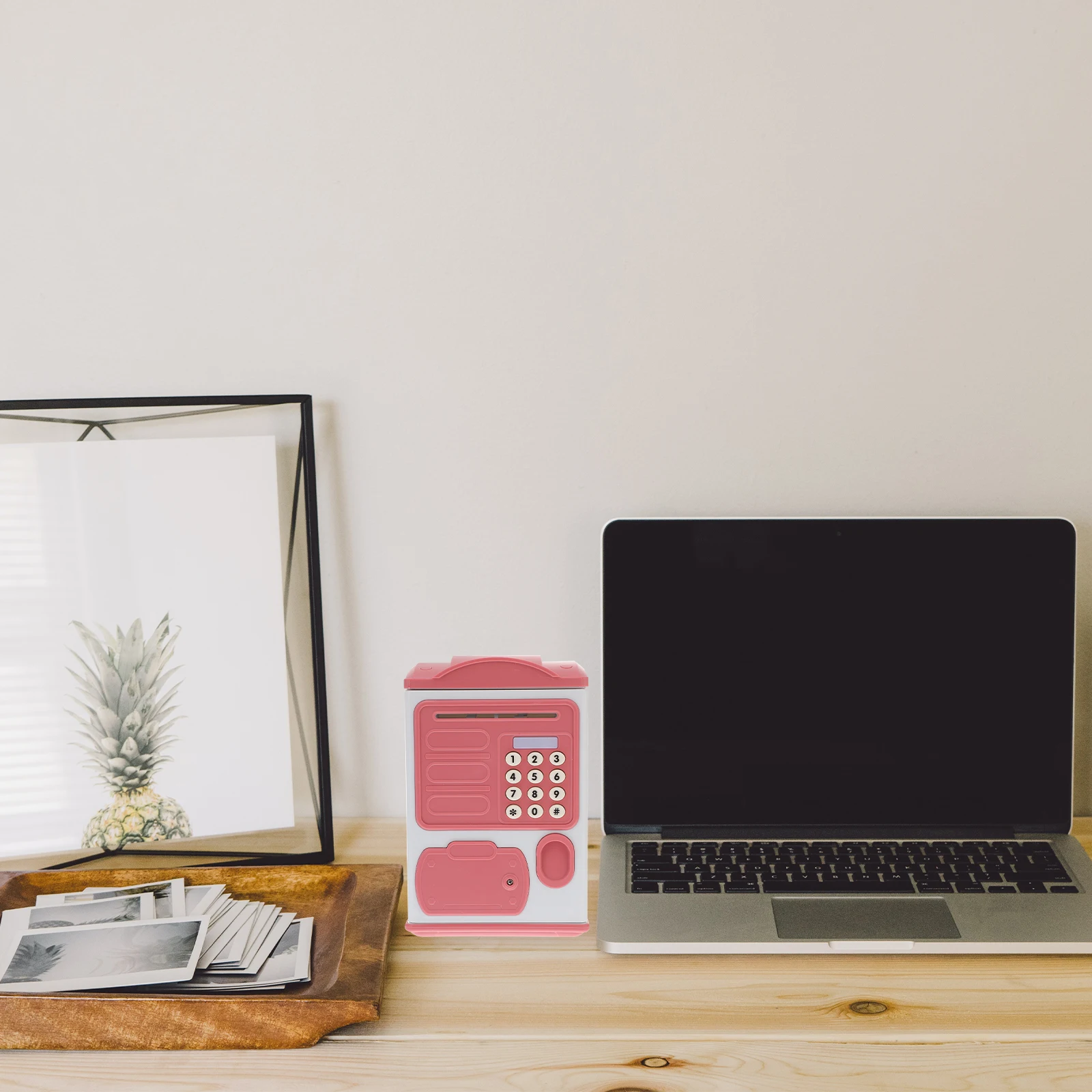 

Fingerprint Sensing Cash Storage Box Kids Bank Piggy Portable Money Safe for Girls Banks Plastic Children's Password