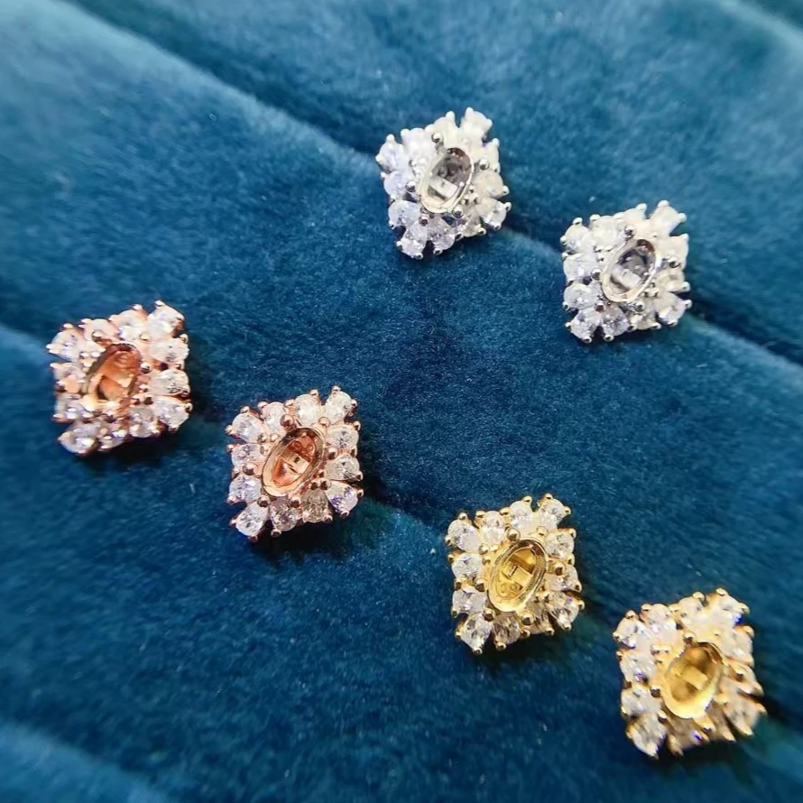 

Ослепительные серьги-гвоздики из серебра 925 пробы с драгоценными камнями, не вызывают аллергии, позолоченные серебряные серьги-гвоздики 18 карат, установка для ювелирных изделий своими руками