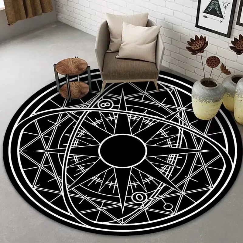 New Nordic Round Living Room Carpet Cloakroom Non-slip Floor Mats Washable Home Decor Circular Rugs Magic Circle Chair Mat Tapis