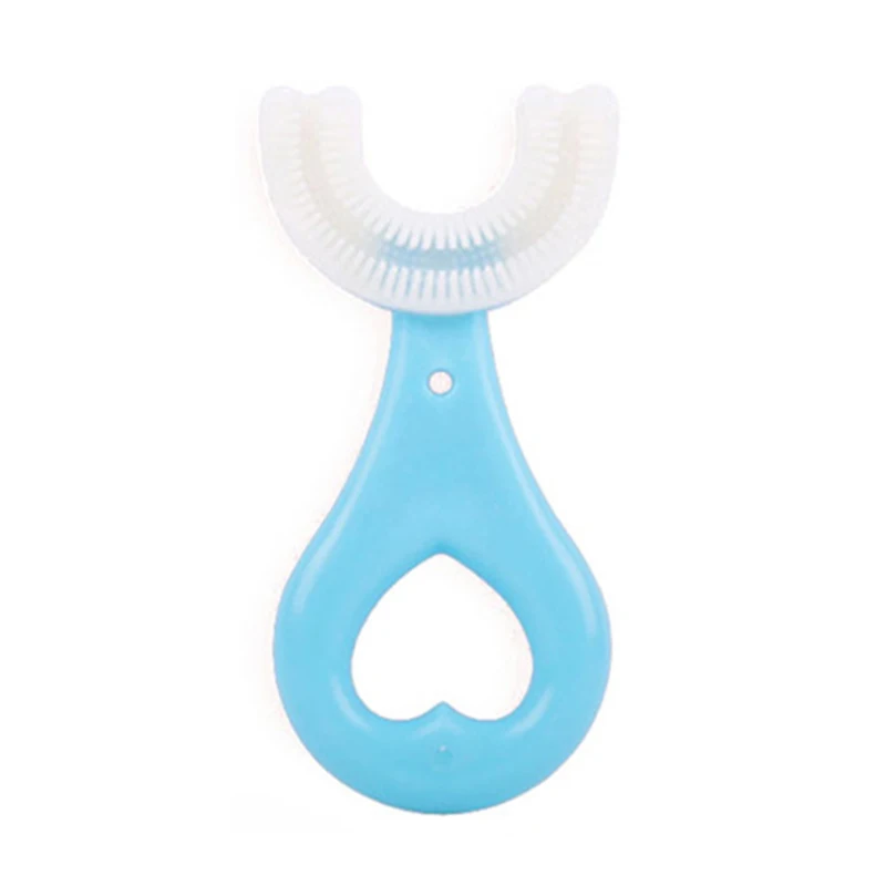 Hot Selling 2-12 Ages Kids Toothbrush U-Shape Infant Toothbrush with Handle Silicone Oral Care Cleaning Brush for Baby Gifts