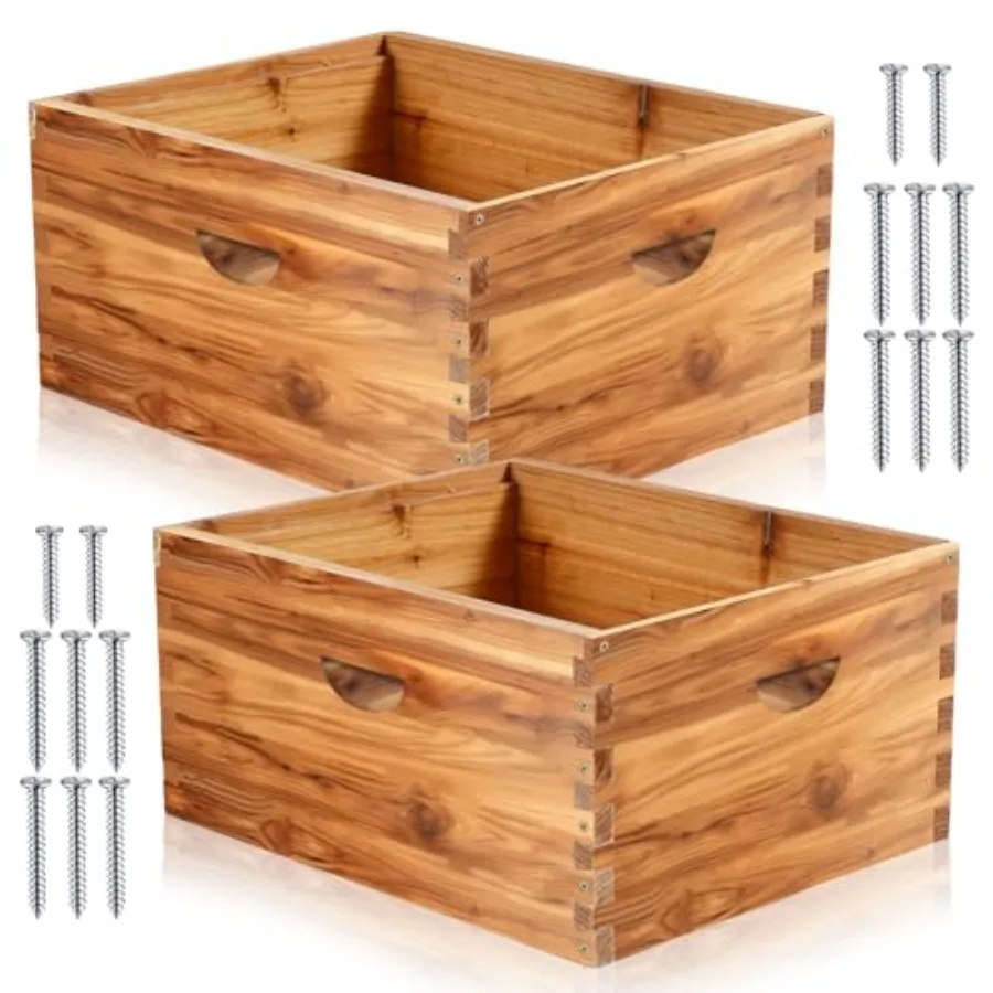 

Пчелиный улей Colingmill Pieces Deep Bee Box для 0-рамочного улья, неразборный, с восковым покрытием, с винтами, предварительно пропитанный воском