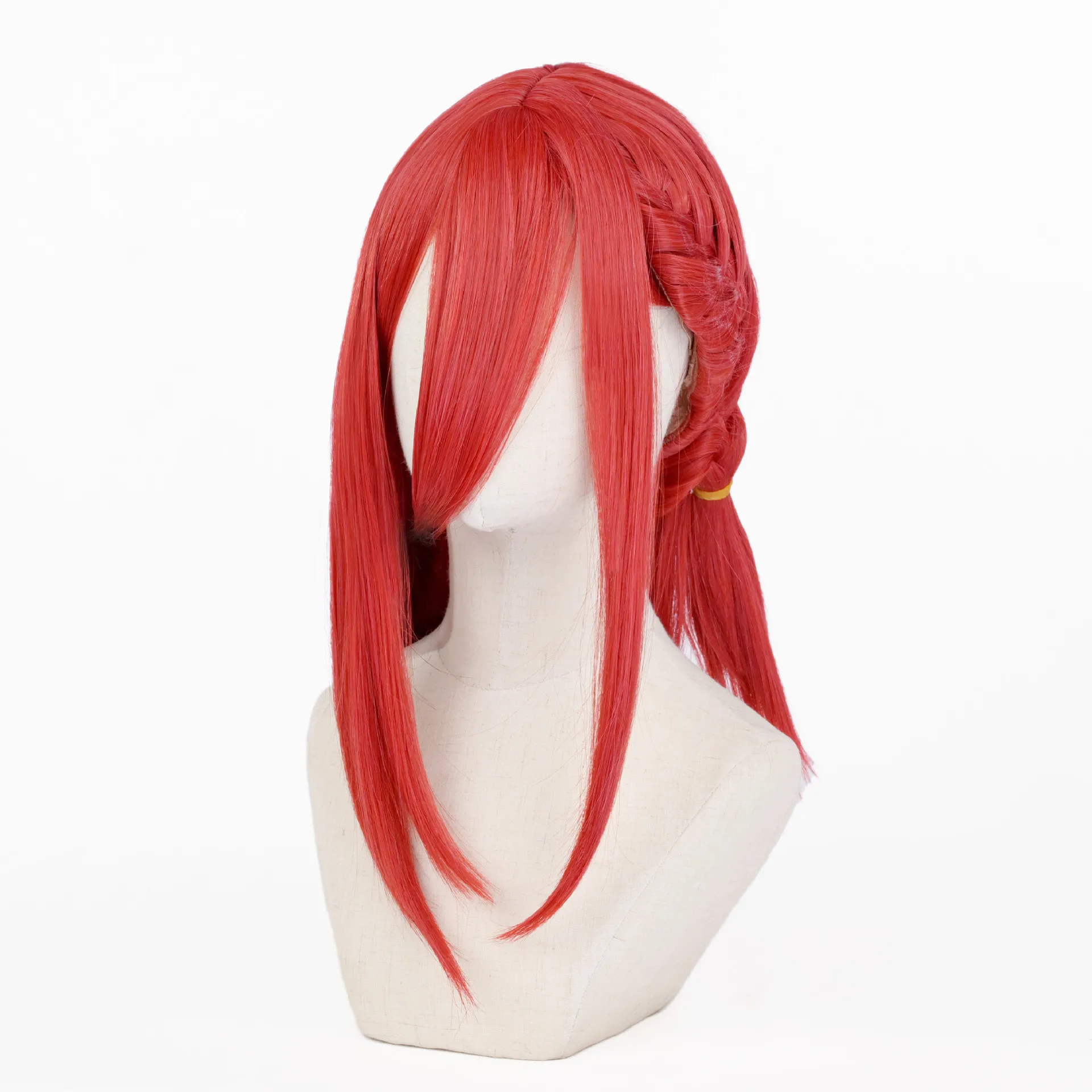 Similler Synthetic Cosplay Wig Halloween Cos Playing Women Costume Wigs Red Long Straight for Girls