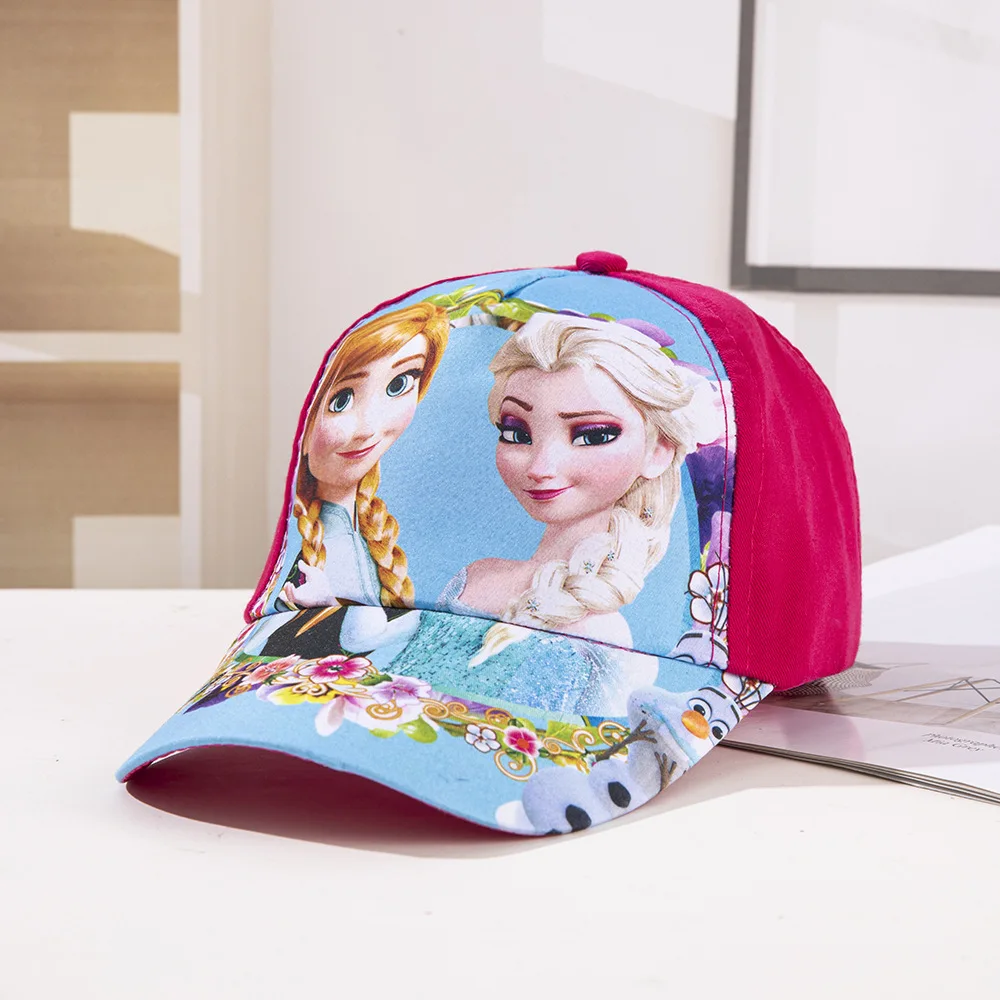 Disney Anime Frozen Baseball Cap Elsa Anna Baseball Cap Frozen Princess Girl Hat Mickey Minnie Mouse Outdoor Caps Sun Protection