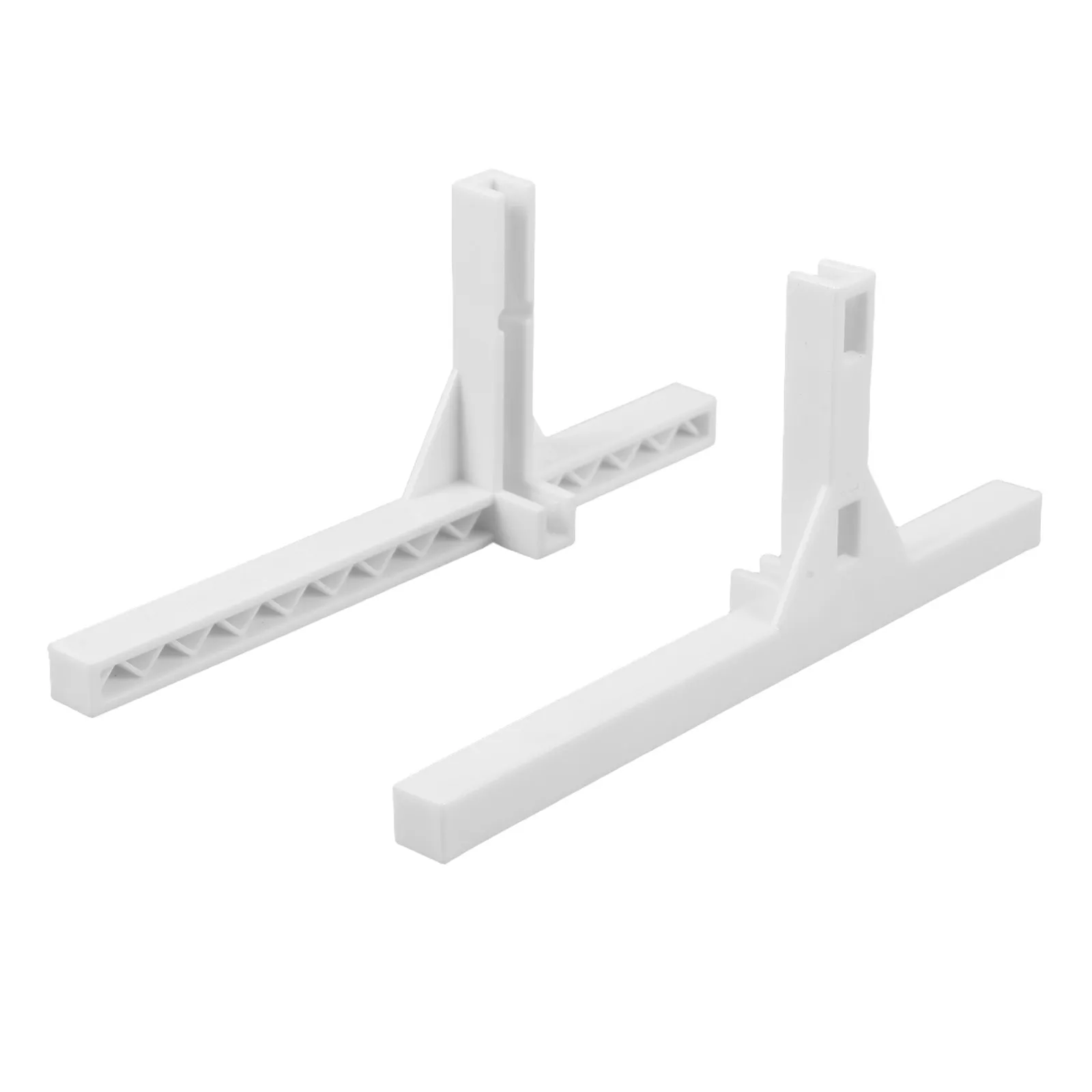 2pcs White Wire Grid Panel with T-Shaped Plastic Base Legs for Desktop Kitchen Display, Photo Grid Organizer
