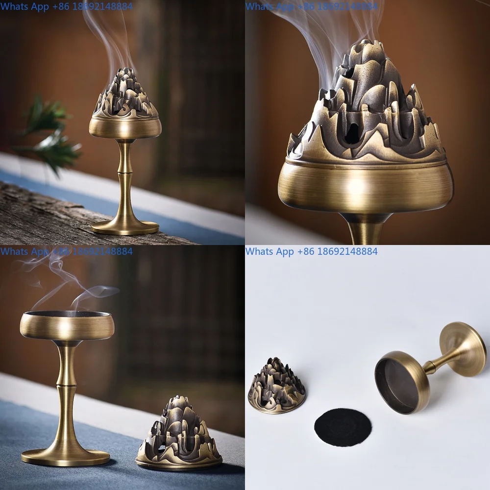 

Brass incense burner for home indoor use living room agarwood smoking coil antique creative decorative craft