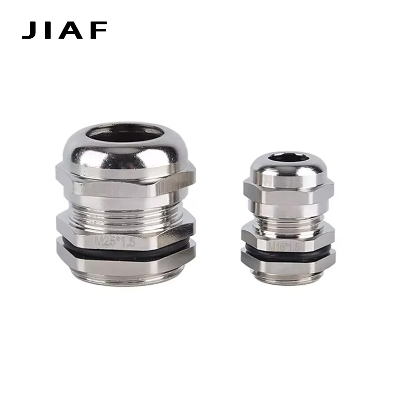 1Pc IP68 Metal Waterproof Cable Gland Nickel Plated Brass Metric M12 M16 M20 Cable Fixing Sealing Joint