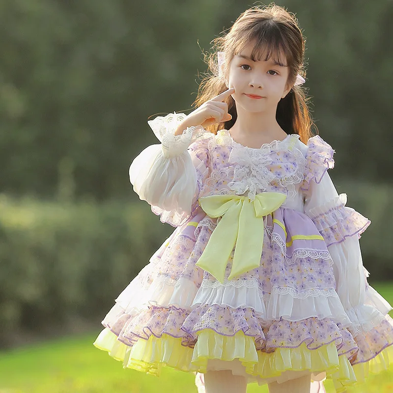 

Spring Autumn Lovely Lolita Princess Dress Baby Girl Cute Floral Fluffy Party Gown Children Birthday Surprise Gift Photography