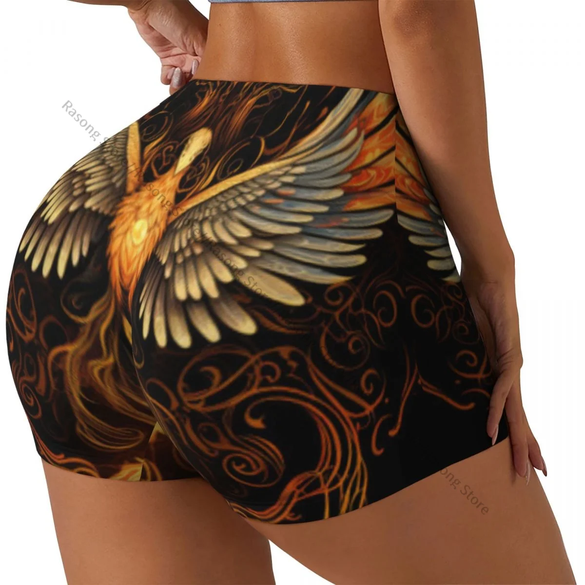 

Женские шорты для йоги Majestic Phoenix Mythical Bird, шорты для тренировок, быстросохнущие женские шорты для йоги, тренажерного зала, бега, спортивная одежда