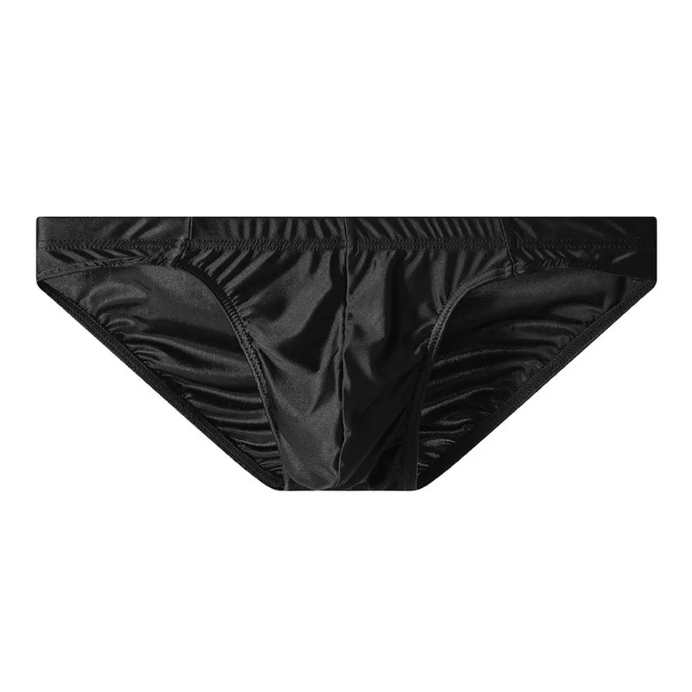 

Breathable Low Waist Men Thin Panties Simple Underpants Men's Underwear Male Lingerie Satin Silk Briefs Male