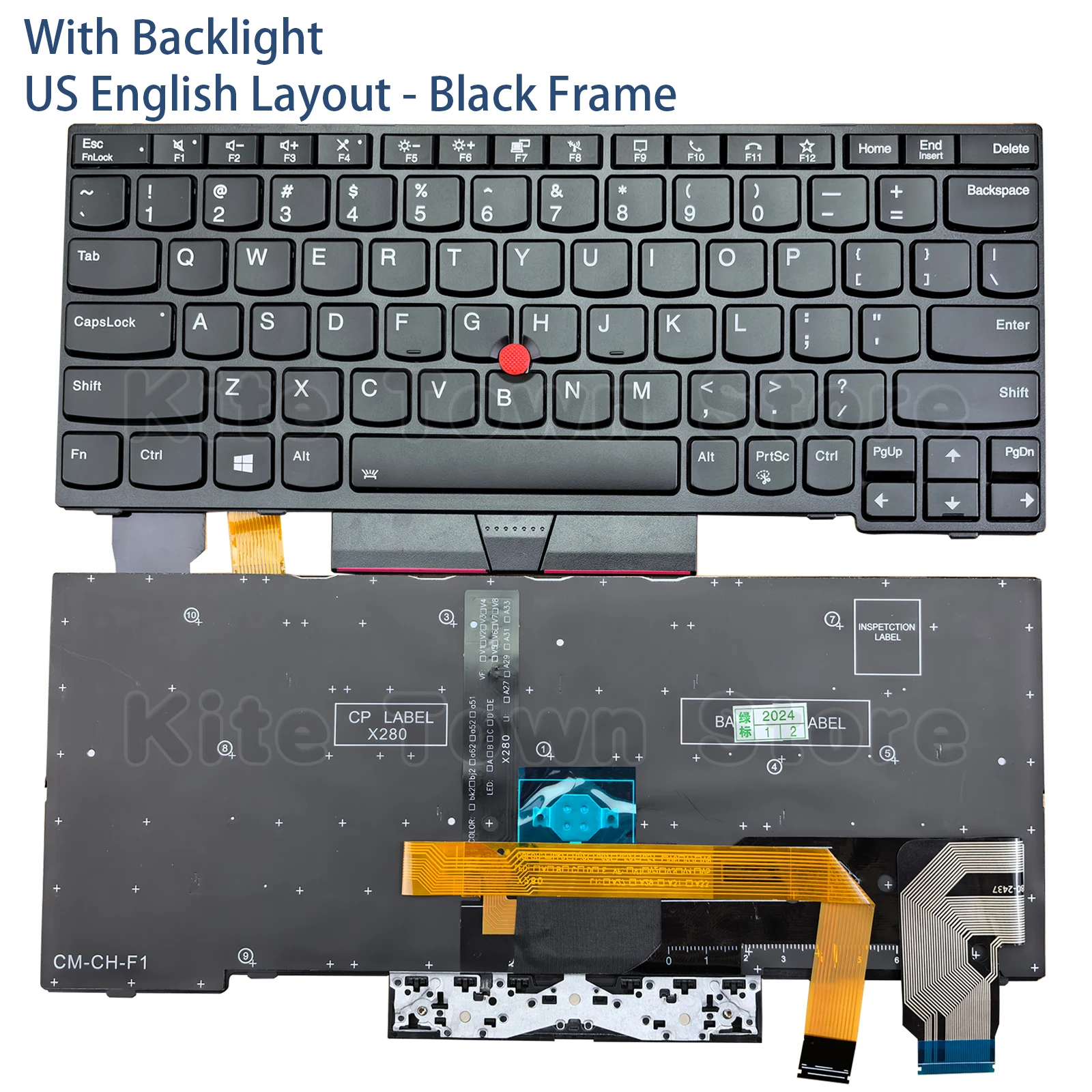 

New US Layout Laptop Keyboard for Lenovo Thinkpad X13 Gen1 L13 Gen 2 L13 Yoga Gen 2 S2 Yoga 5th Gen6 X280 Backlit Black Frame