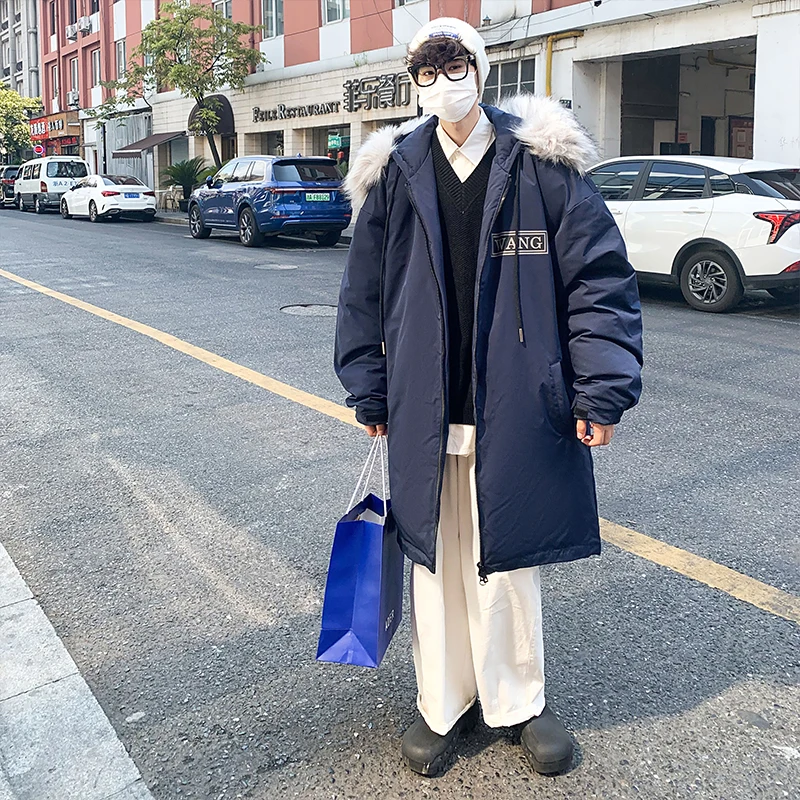 Chaqueta de plumón de pato para hombre y mujer, abrigo grueso y cálido con cuello de piel, Parka cortavientos con capucha, ropa de calle para