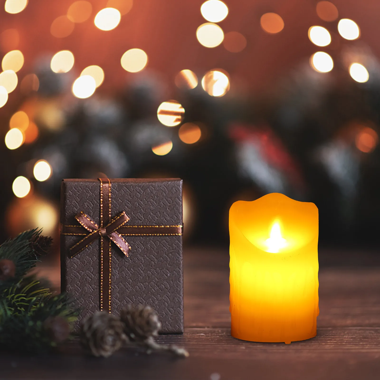 

1Set Simulated LED Lamp USB Charging Dimmable Safety Flameless Light for Housewarming Gift Festival Party Decor