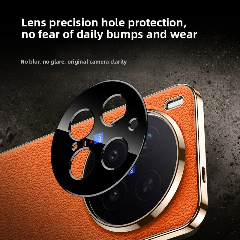 

Luxury Plating Leather Case For Vivo X300 PRO / X300 Fashion Grid Plain Hard PC Ultra-thin Camera Protection Cover