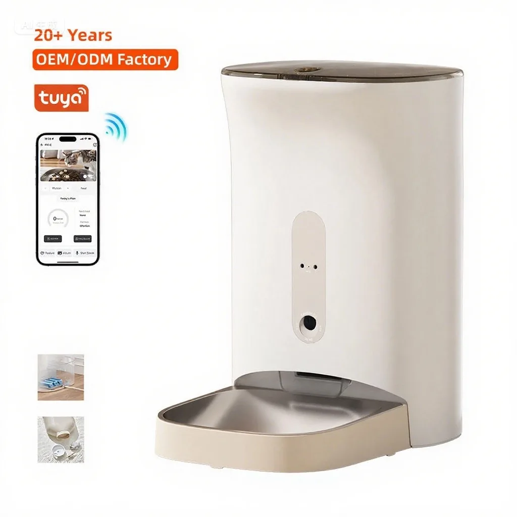 

STLFIntelligent 4.5L Tuya Application Remote Feeding Pet cat and Dog Food Storage Device, 10-meal 100-part Timed Car Animal Feed