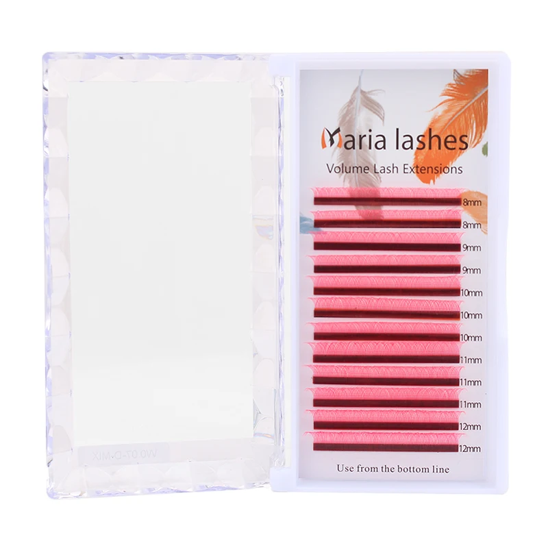 MARIA Pink Y Shaped Lash YY Type Eyelash Purple Lashes Extension Pink Wholesale Makeup Soft Black Cilia Supplier