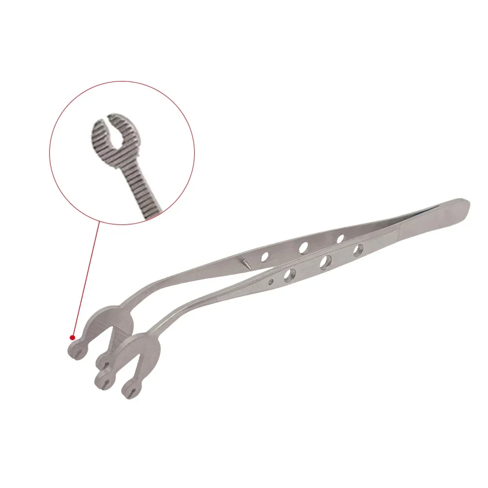 

Dental Stainless Steel Tweezer Tool Dental Surgical Stitching Tweezer Cotton Dressing Forcep Slots Surgical Needle Tweezers