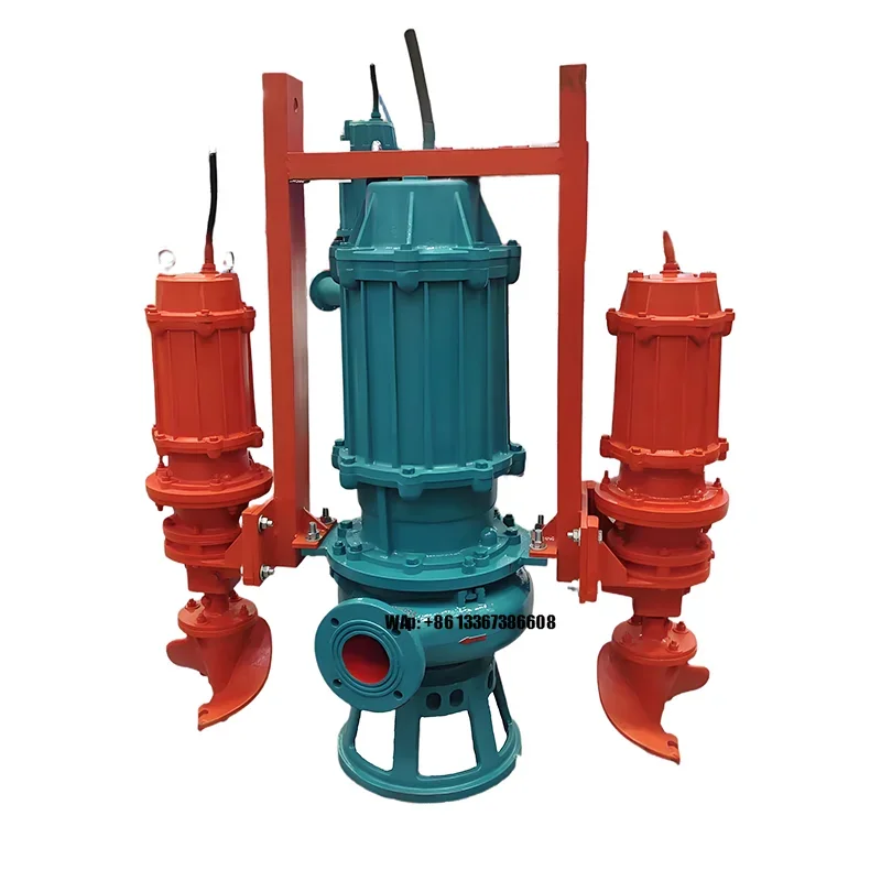 Water Sand Cement Suction Automatic Hydraulic Vertical Sewage Centrifugal Motor Submersible Slurry Pump With Agitator