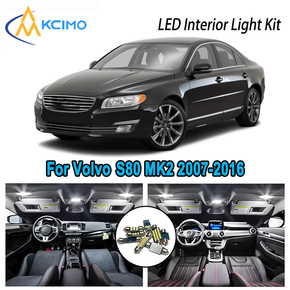 

High-Quality LED Interior Kit for Volvo S80 MK2 2007-2016 2008 2009 2010 2011 Premium Error-Free Dome Map Trunk Automotive Lamps