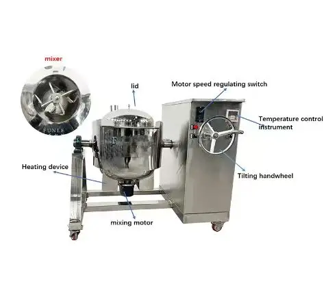 steam jacketed kettle Planetary Mixer Automatic Sauce Cooking Pot