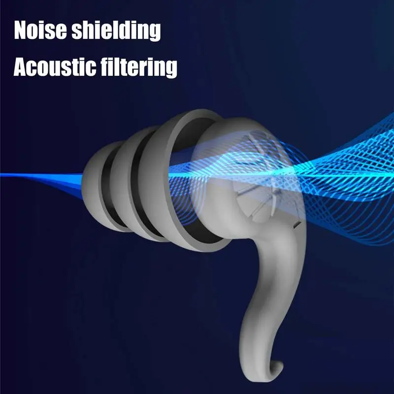 2 PCS Ear Plugs for Sleeping Noise Cancelling Reusable Silicone Earplugs Waterproof Noise Reduction for Sleeping Swimming