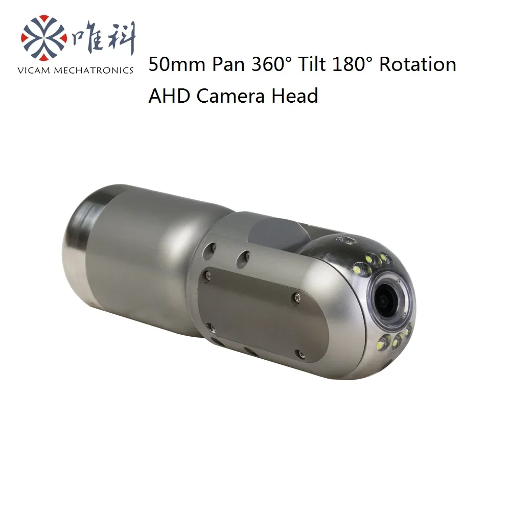 Vicam Factory HD 50mm عموم إمالة 360 درجة معدات فحص الكاميرا 10 بوصة شاشة ملونة Cctv الأنابيب التفتيش روبوت