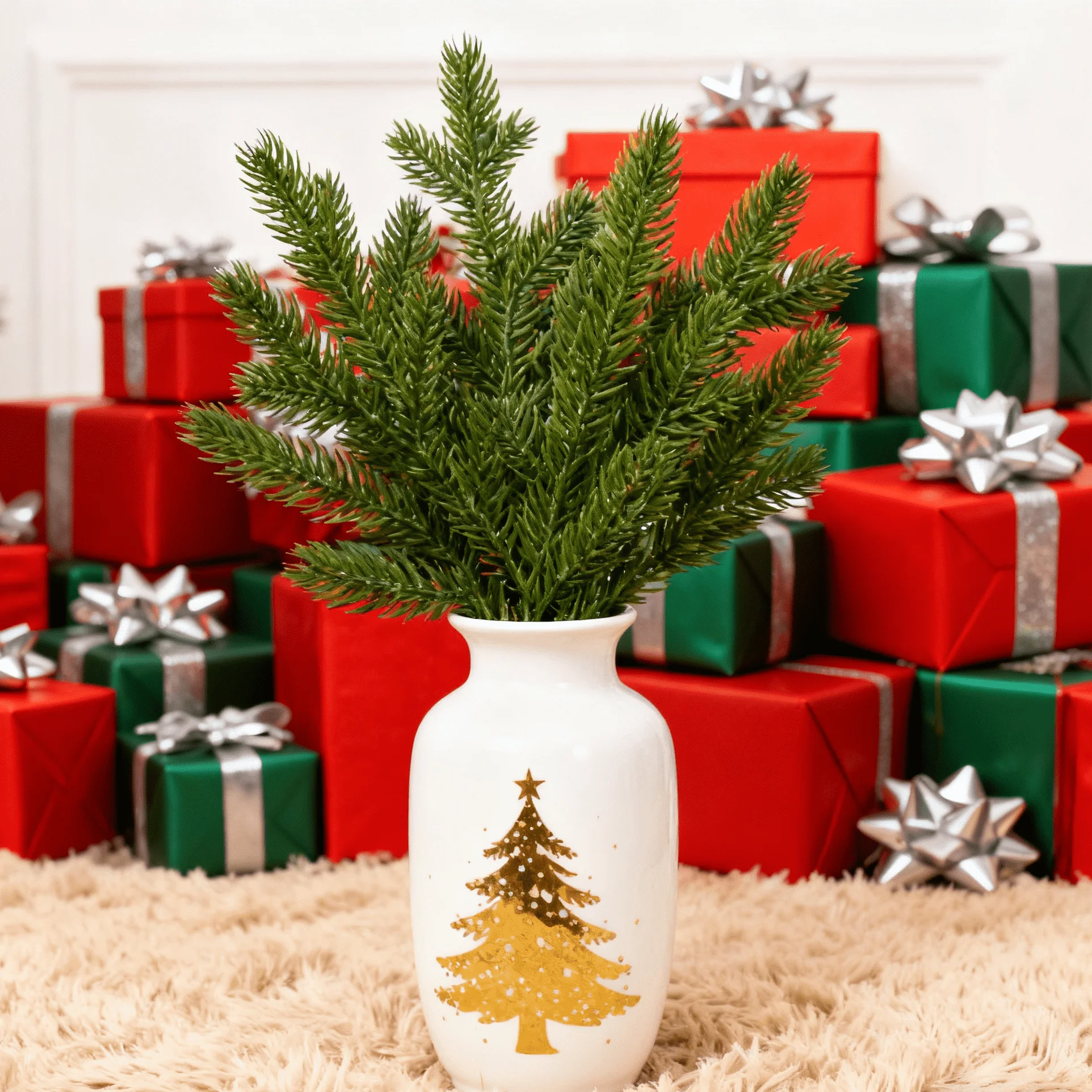 40/80 Stück Künstliche Pflanzen, Blumen, Kränze, Weihnachtsbaum, Haushaltsprodukt, Vase, Dekoration, Outdoor-Garten, Hof, DIY-Geschenk, Girlandenbox