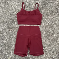Solid Color gym bike Yoga Set short Legging +cross sport bra Tracksuit Athletic Women Gym Suit Comprehensive Training Jogging