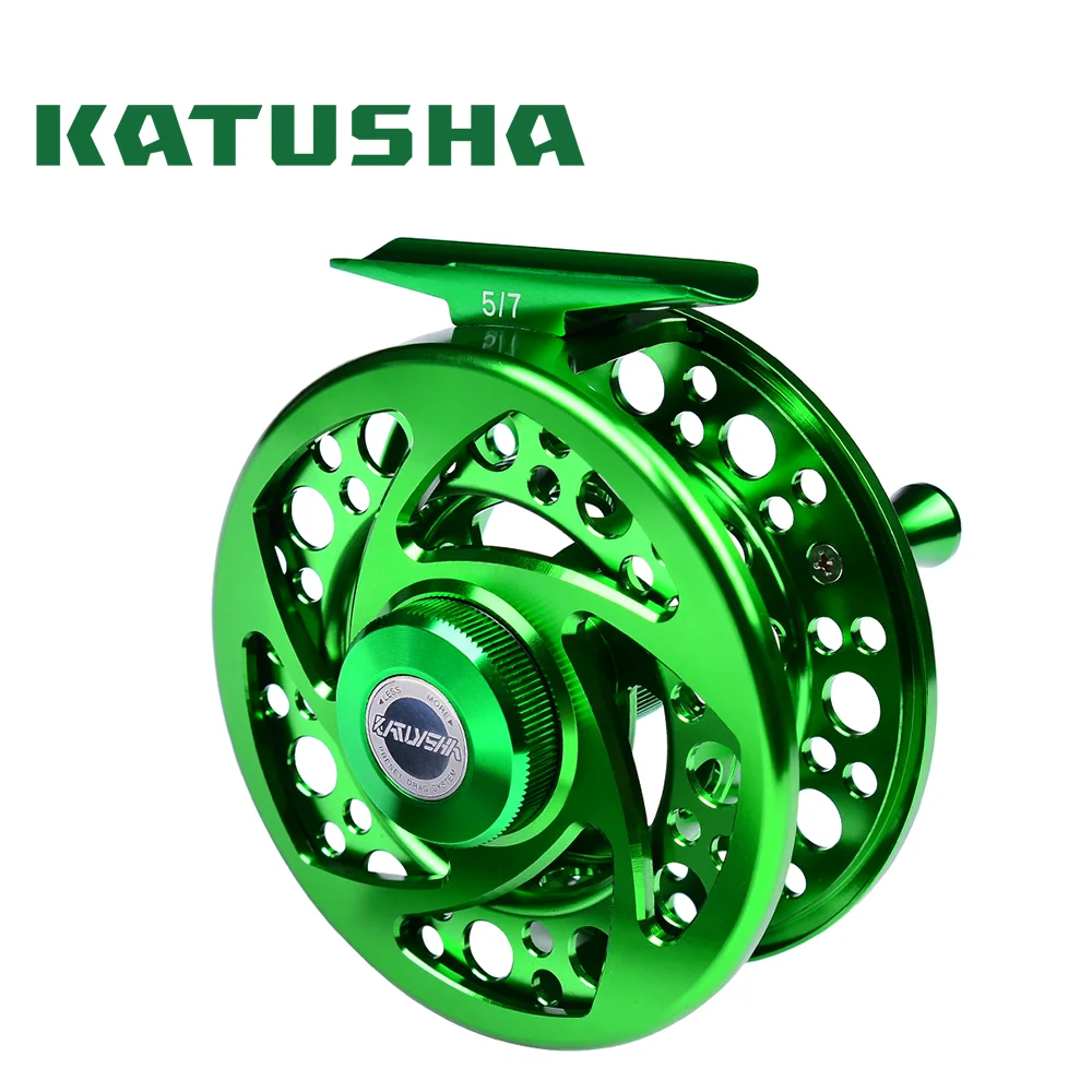 katyusha-1pc-グリーンステンレス鋼耐食性大型アーバーフライリール-90-97-104-ミリメートル海水-淡水ペスカアクセサリー