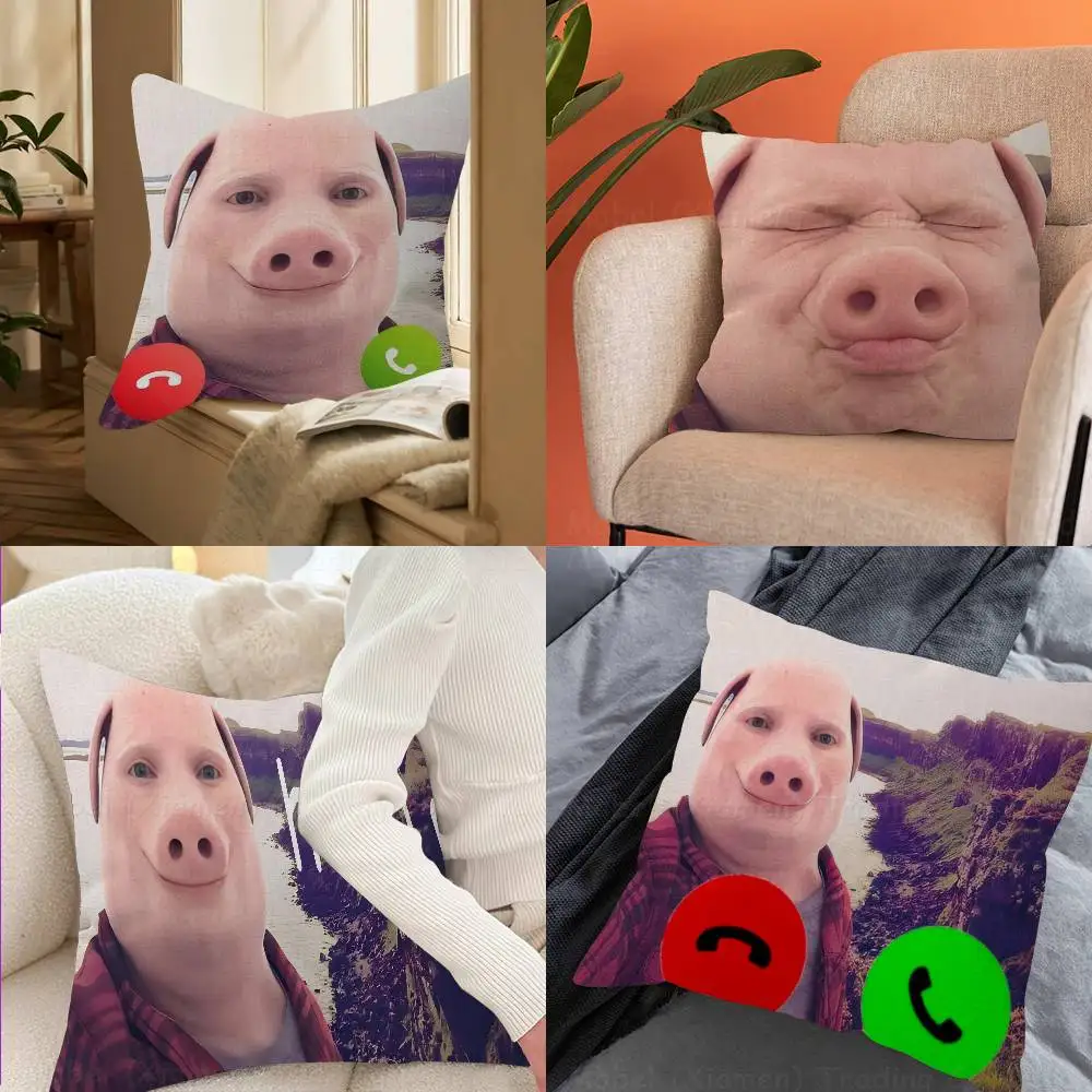 John Pork Is Calling Answer Call Phone Personalized Pillow Cover Bedroom Wild Party Decor Pillowcase kid Birthday shower Gift