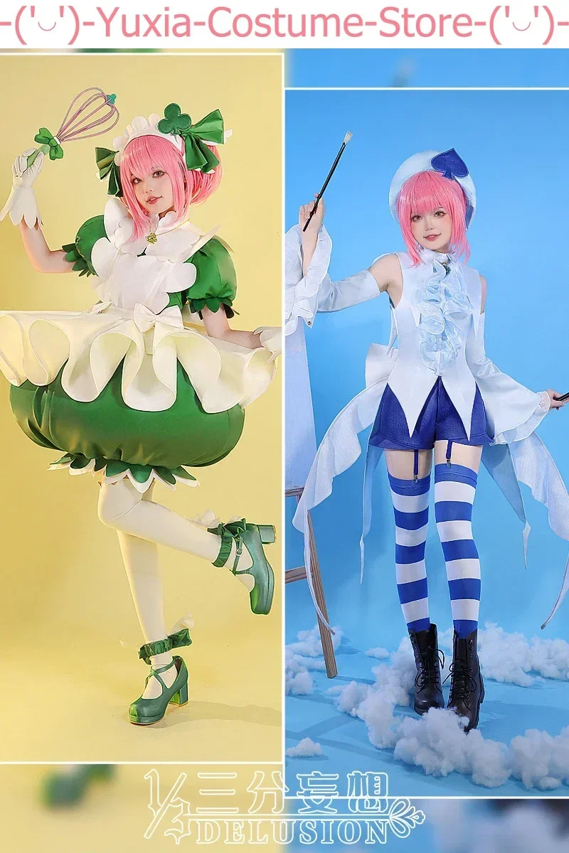 ¡Anime!Shugo Chara! Traje de juego de trébol de pala de amuleto para mujer, vestido encantador, uniforme de Cosplay, traje de fiesta de Halloween