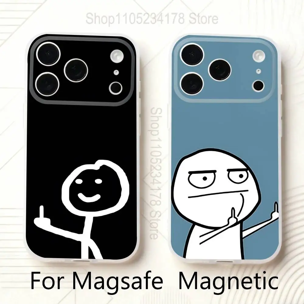 

Funny M-Middle Finger Phone Case for iPhone 12,16,17,14,13,15,11 Pro,Max,Plus,Mini,Air,E Frosted Clear Magnetic Cover