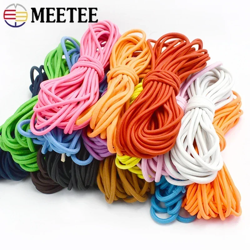 3/5/10M 5mm Elastic Band for Hair Round Rubber Bands Ropes Headwear Pant Belt Cord DIY Germnet Sewing AccessorIes