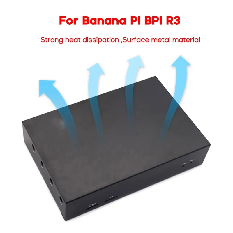 

for Banana Pi BPI R3 Metal Shell with Heat Dissipation Protective Cover Enclosure for BPI-R3