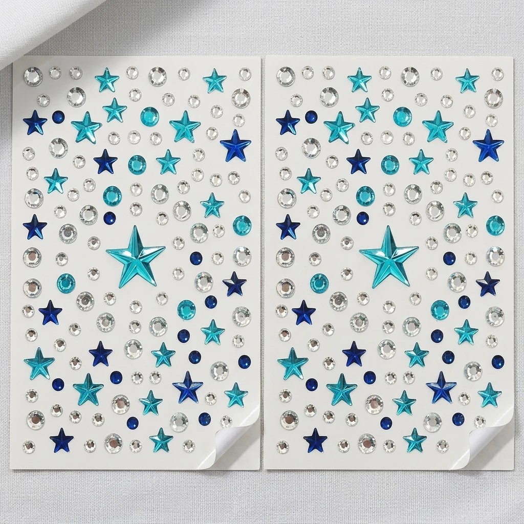 PVC Self Adhesive Rhinestone Eye Stickers For Eye Makeup Decoration Waterproof Sweatproof Sparkle Beauty Stickers image 3