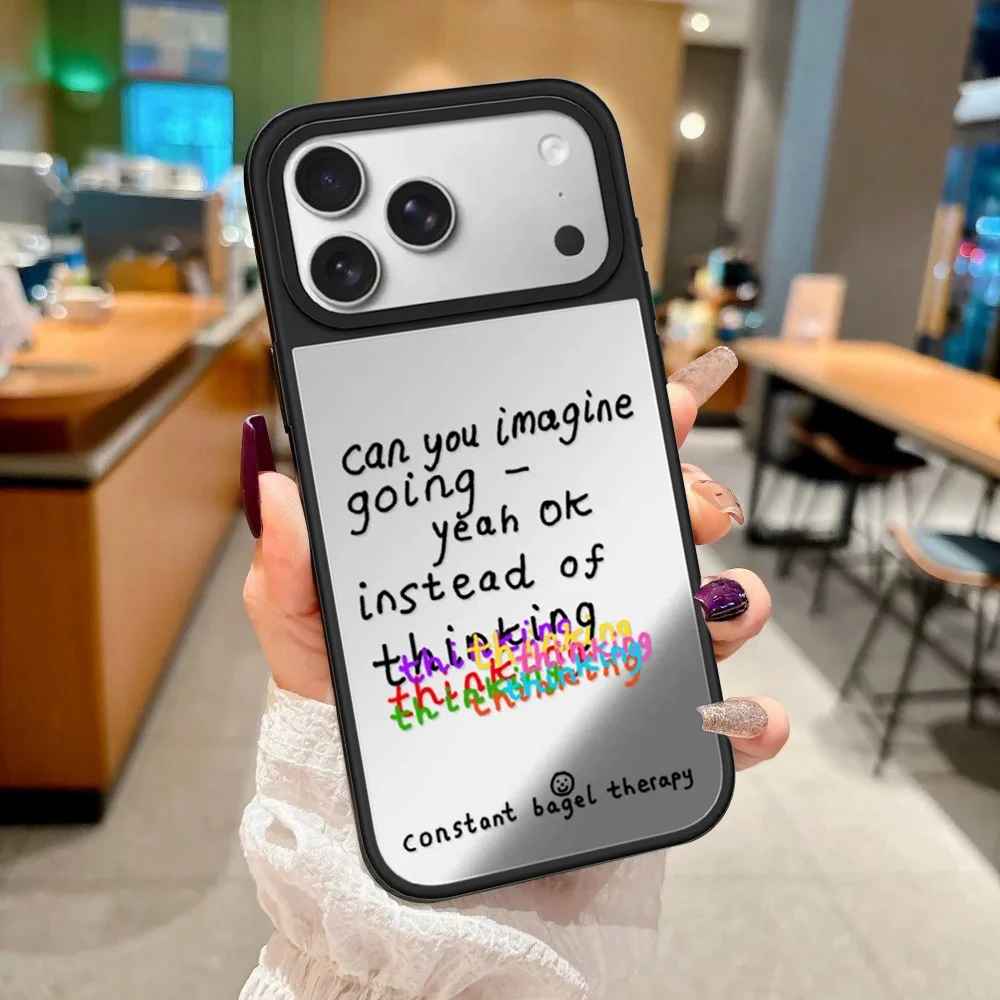 Colorful Letter Graffiti Mirror Surface Magnetic Phone Case Cover for IPhone 12 13 14 15 16 17 Pro Max Case for IPhone 17 Air
