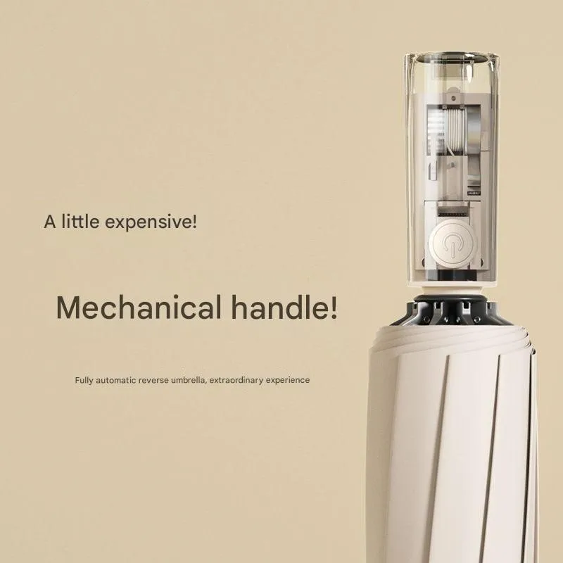 ハイエンド全自動男性用傘拡大厚み強化逆折りたたみポータブルダブル耐嵐傘