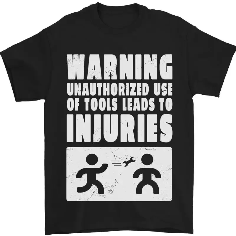 Achtung Werkzeug Bauherr Klempner Elektriker Herren 100% Baumwolle T-Shirt