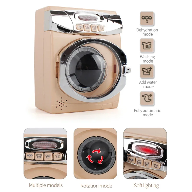 Simulación de juguetes eléctricos de cocina, electrodomésticos, tostadora emergente, horno microondas, lavadora, secadora, mezclador, juego de licuadora, cafetera para niños