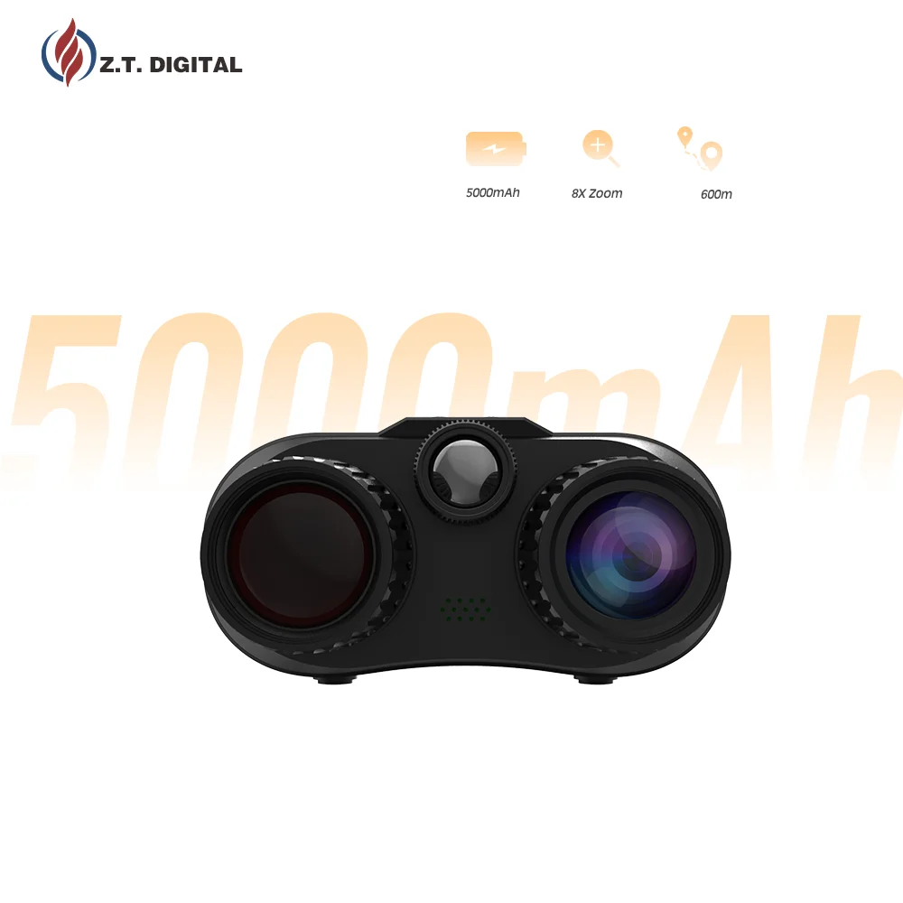 쌍안경 적외선 야간 투시경 8001 주야간 사용 사진 비디오 촬영 8X 디지털 줌 완전 어두운 환경에서도 사냥 및 야간 낚시용