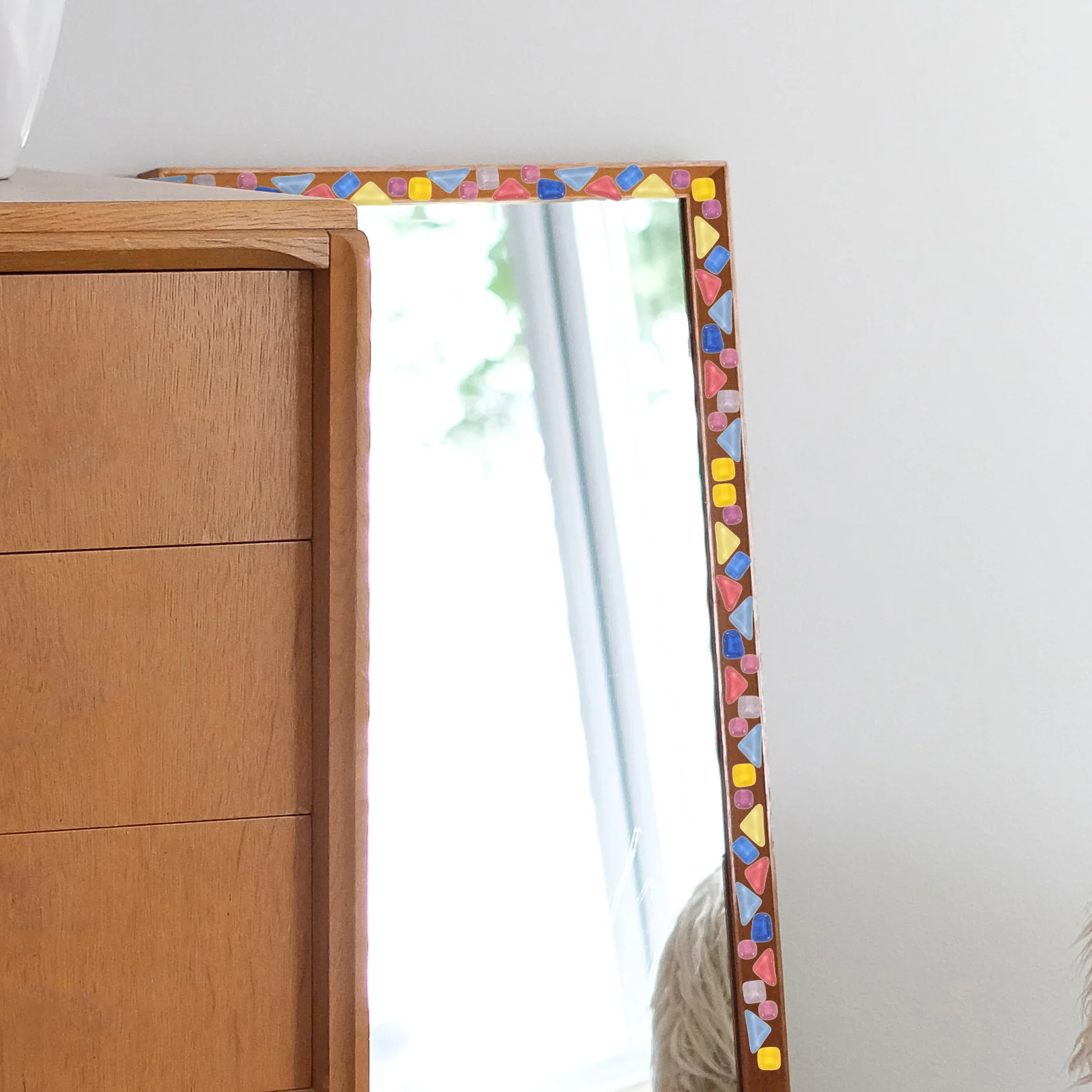 

1 Bag Mosaic Tiles Glass Mixed Color Pieces Creative Flatback Glass Gems for DIY Craft Projects Vase Frames Decoration Supplies