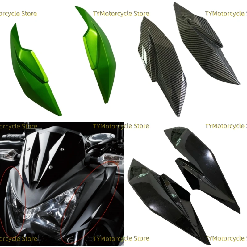 

Front Headlight Upper Side Fairing Headlight Cowl Nose Panlel Cowl Fit For Kawasaki Z250 Z300 2013 2014 2015 2016-2018