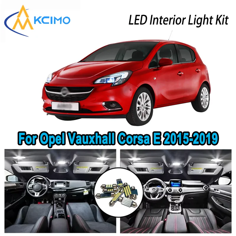 

For Opel Vauxhall Corsa E 2015-2019 2017 2018 Premium Bright LED Interior Dome Map Trunk Light Kit Car Led Lamps Canbus No Error