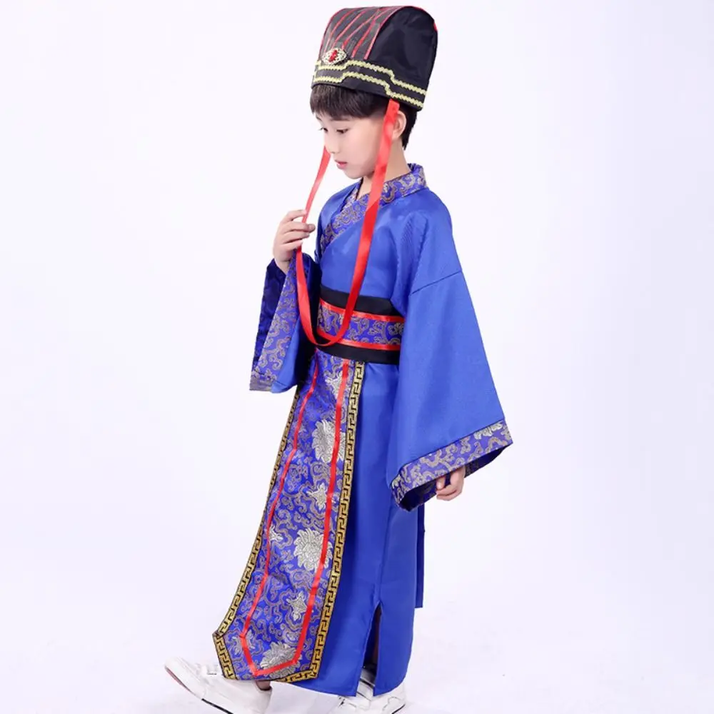 Chinese Traditional Dress Kimonos Chinese Traditional Kimono Vintage Red Chinese Customs White Blue Traditional Kids Hanfu Child